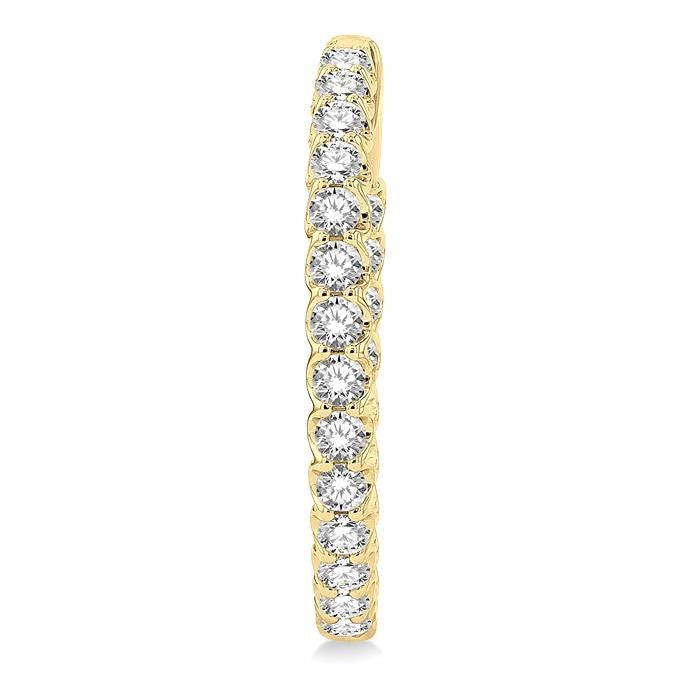3 Ctw Inside-Out Round Cut Diamond Hoop Earrings in 14K Yellow Gold