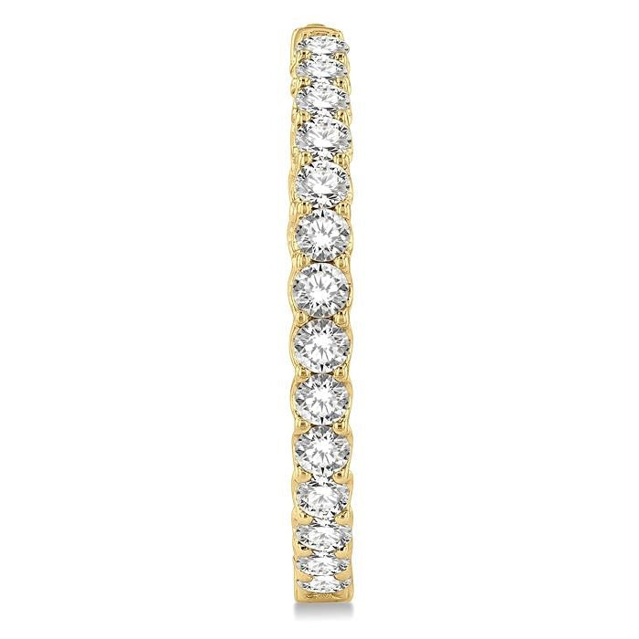 6 Ctw Inside-Out Round Cut Diamond Hoop Earrings in 14K Yellow Gold