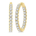8 Ctw Inside-Out Round Cut Diamond Hoop Earrings in 14K Yellow Gold