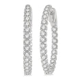 1 1/2 Ctw Inside-Out Round Cut Diamond Hoop Earrings in 14K White Gold