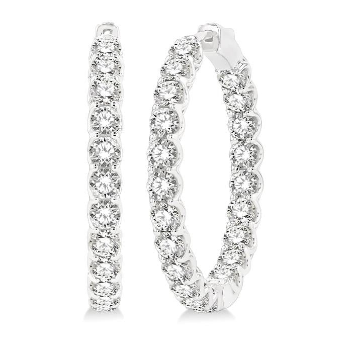 OnMirDor 14K White Gold Diamond Earrings