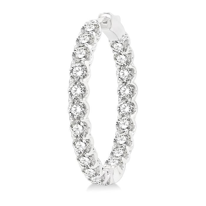 OnMirDor 14K White Gold Diamond Earrings
