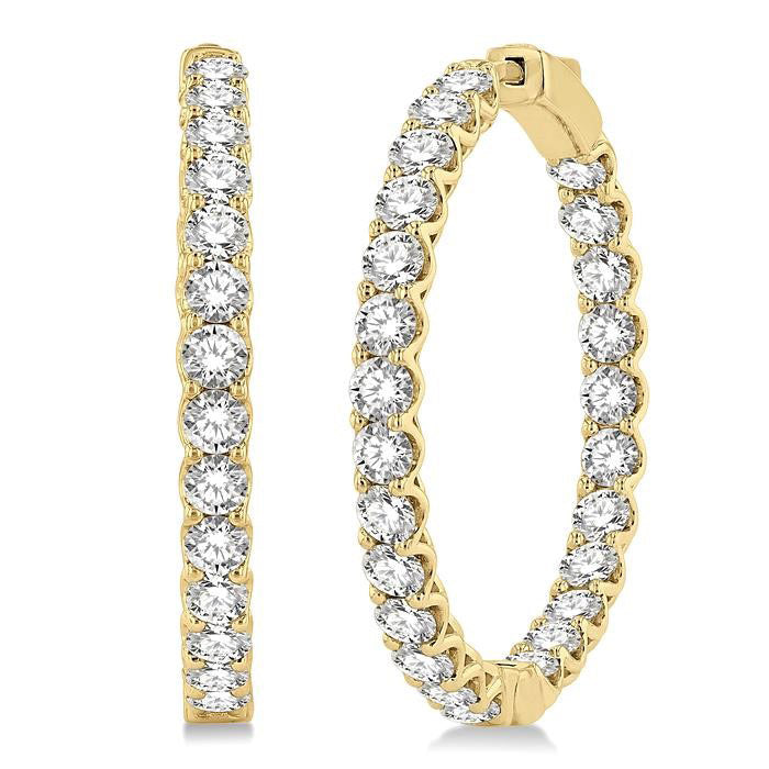 LoElLin 14K White Gold Diamond Earrings