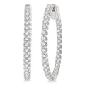 1 Ctw Inside-Out Round Cut Diamond Hoop Earrings in 18K White Gold