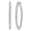 1 Ctw Inside-Out Round Cut Diamond Hoop Earrings in 14K White Gold