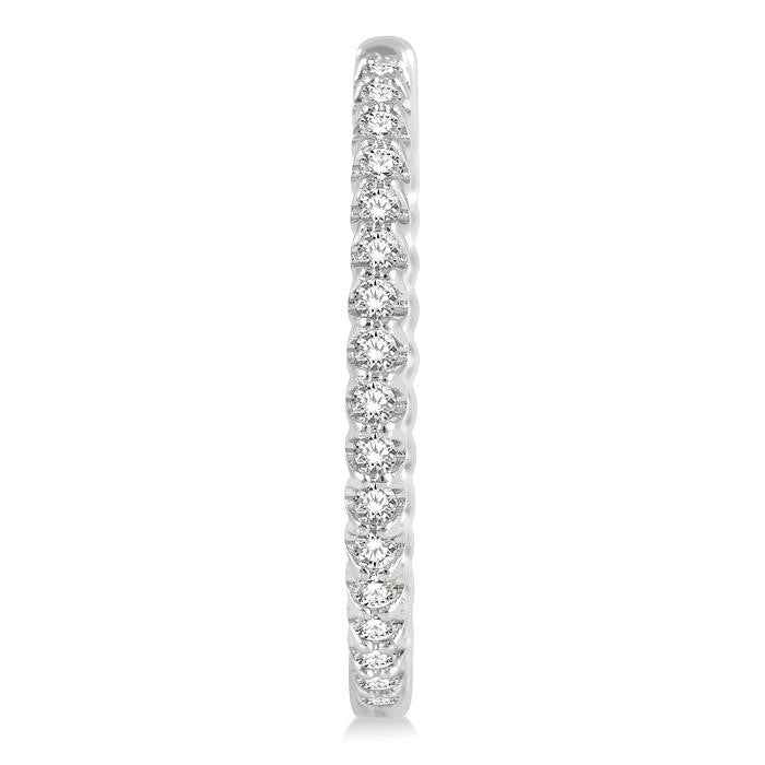 1 Ctw Inside-Out Round Cut Diamond Hoop Earrings in 14K White Gold