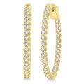 1 Ctw Inside-Out Round Cut Diamond Hoop Earrings in 14K Yellow Gold