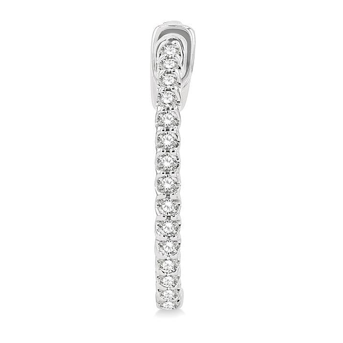 1/2 Ctw Inside-Out Round Cut Diamond Hoop Earrings in 14K White Gold