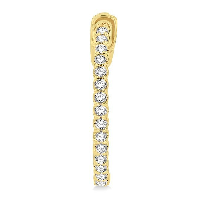 1/2 Ctw Inside-Out Round Cut Diamond Hoop Earrings in 14K Yellow Gold