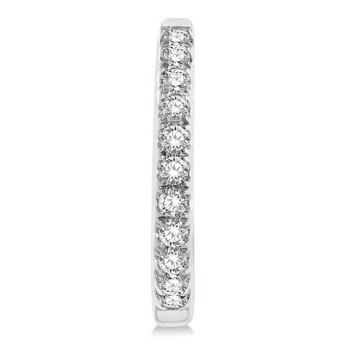 1/6 Ctw Round Cut Diamond Petite Fashion Huggie Earrings in 14K White Gold