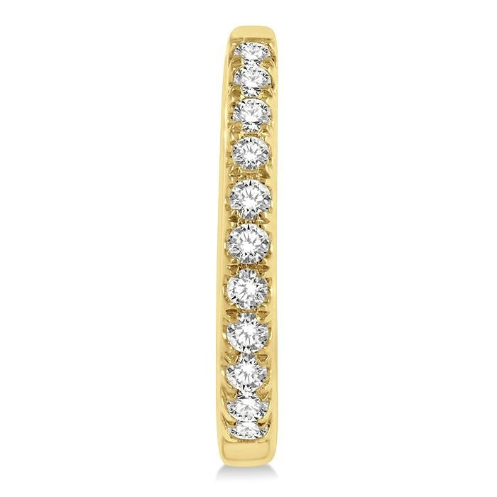 1/6 Ctw Round Cut Diamond Petite Fashion Huggie Earrings in 14K Yellow Gold