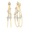 2 1/6 Ctw Scatter Round Cut Diamond Fashion Double Hoop Earrings in 14K Yellow Gold