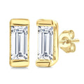 1/10 Ctw Baguette Diamond Petite Fashion Earrings in 10K Yellow Gold
