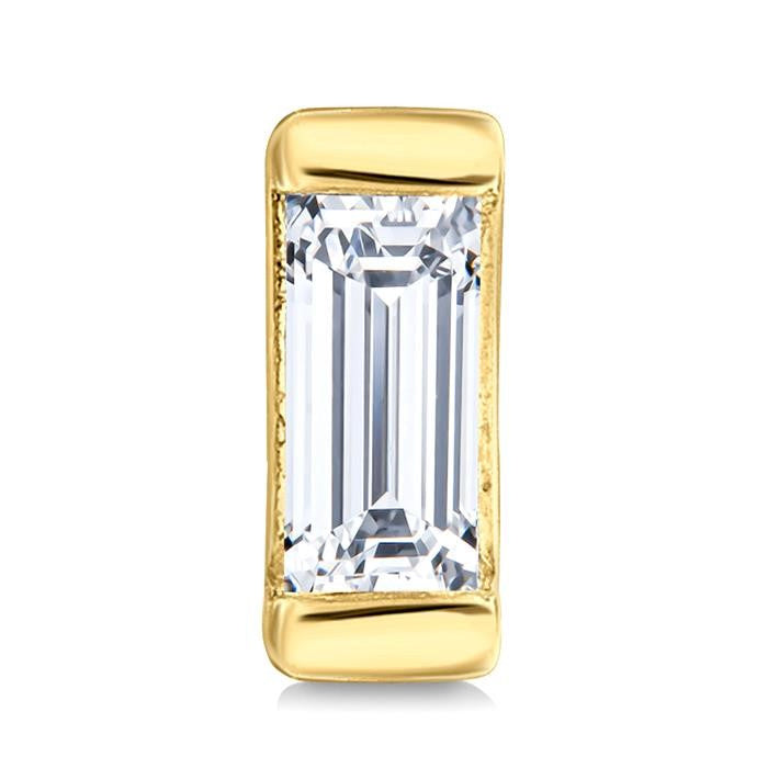 1/10 Ctw Baguette Diamond Petite Fashion Earrings in 10K Yellow Gold