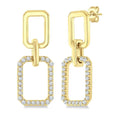 1/3 Ctw Octagonal Shape Link Round Cut Diamond Fashion Earrings in 10K Yellow Gold