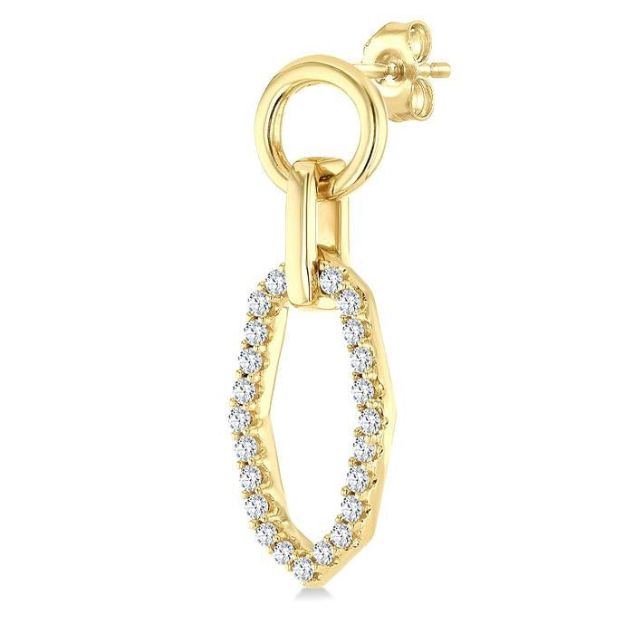 Geometric Shape Interlock Diamond Fashion Earrings