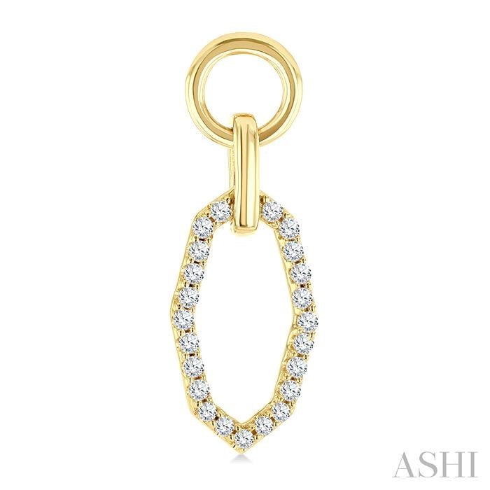 1/3 Ctw Geometric Shape Link Round Cut Diamond Fashion Earrings in 10K Yellow Gold