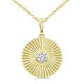1/10 Ctw Bezel Set Round Cut Diamond Pirouette Fashion Pendant With Chain in 10K Yellow Gold