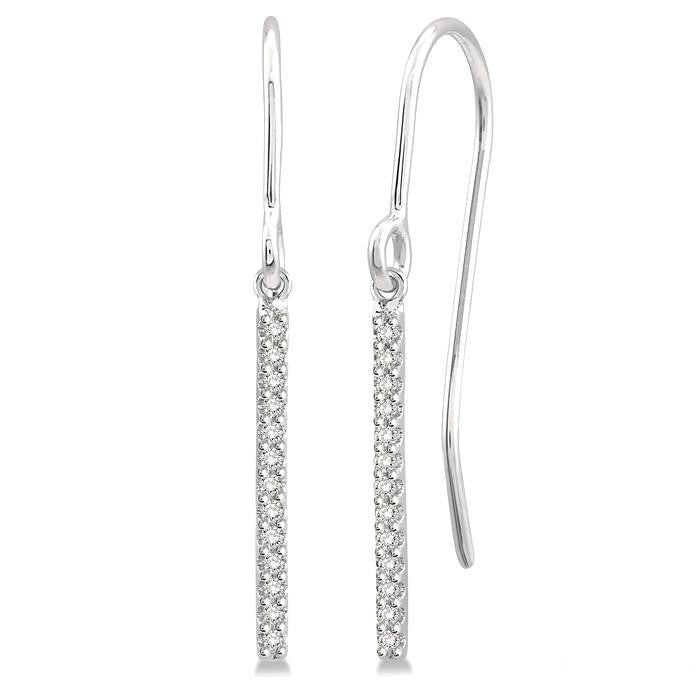 Diamond Straight Bar Earrings