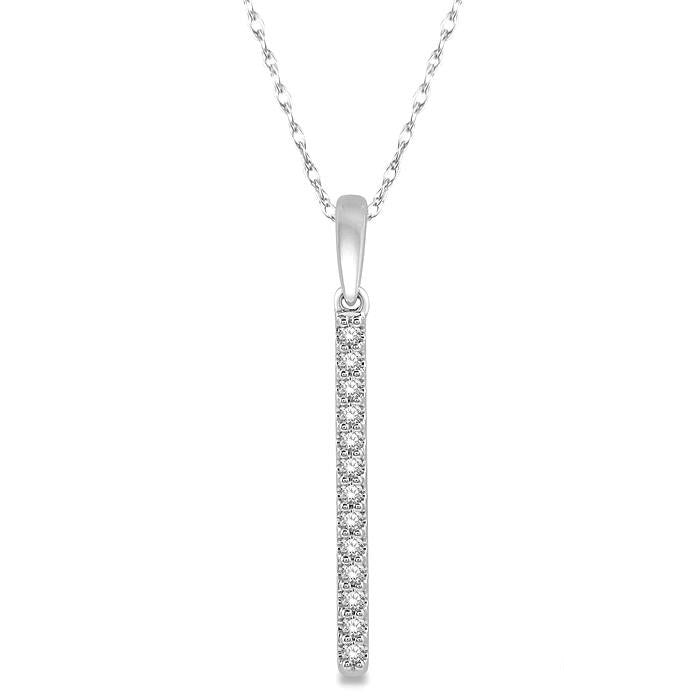 Vertical Bar Petite Diamond Fashion Pendant