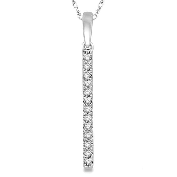 Vertical Bar Petite Diamond Fashion Pendant