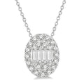 Oval Shape Halo Fusion Diamond Fashion Pendant