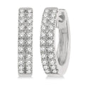 Two Row Diamond Petite Huggie Earrings
