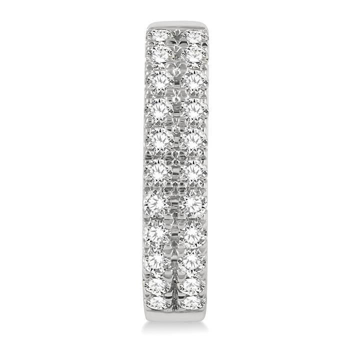 Two Row Diamond Petite Huggie Earrings