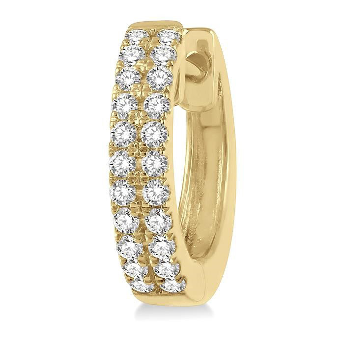 Two Row Diamond Petite Huggie Earring