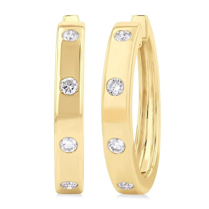 Diamond Fashion Hoop Earrings