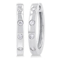 Flush Bezel Set Diamond Fashion Hoop Earrings