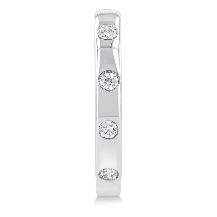 Flush Bezel Set Diamond Fashion Hoop Earrings