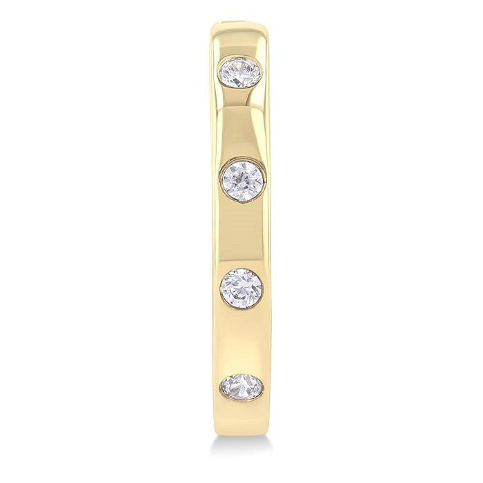 Flush Bezel Set Diamond Fashion Hoop Earrings