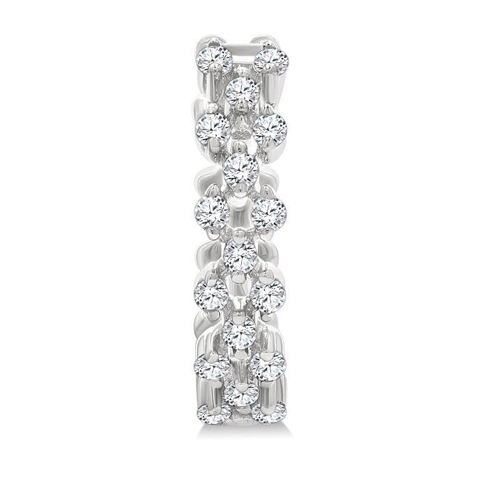Prong Diamond Fashion Hoop Earrings