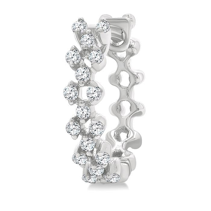 Prong Diamond Fashion Hoop Earrings