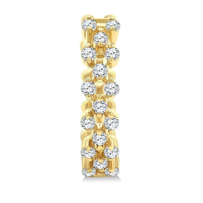 Prong Diamond Fashion Hoop Earrings