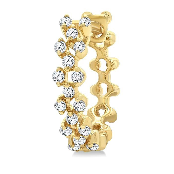 Prong Diamond Fashion Hoop Earrings
