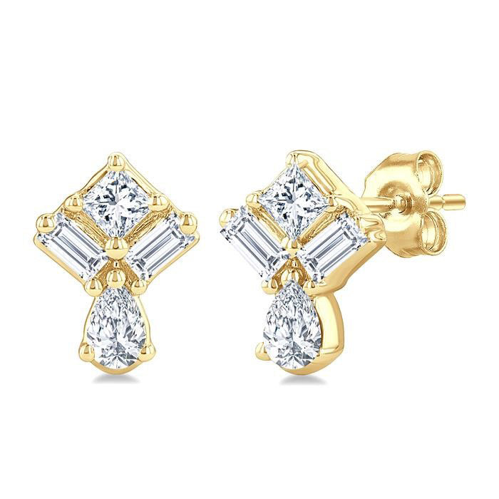 Mixed Shape Diamond Fashion Earrings