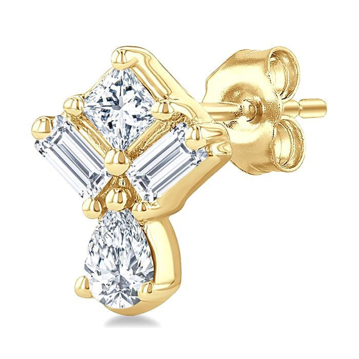 Mixed Shape Diamond Fashion Earrings