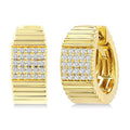 1/3 Ctw Round Cut Diamond Pirouette Hoop Earrings in 10K Yellow Gold
