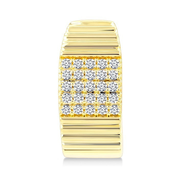 1/3 Ctw Round Cut Diamond Pirouette Hoop Earrings in 10K Yellow Gold