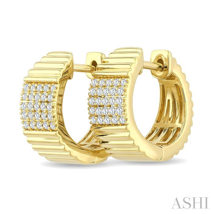 1/3 Ctw Round Cut Diamond Pirouette Hoop Earrings in 10K Yellow Gold