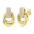 3/8 Ctw Round Cut Golden Glow Diamond Aeris Gold Semi Solid Fashion Earrings in 14K Yellow Gold