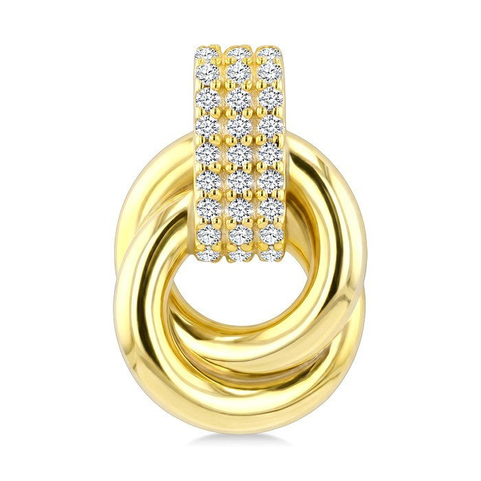 3/8 Ctw Round Cut Golden Glow Diamond Aeris Gold Semi Solid Fashion Earrings in 14K Yellow Gold