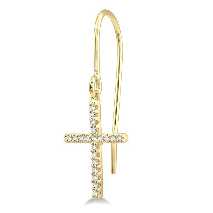 Cross Petite Diamond Fashion Earrings