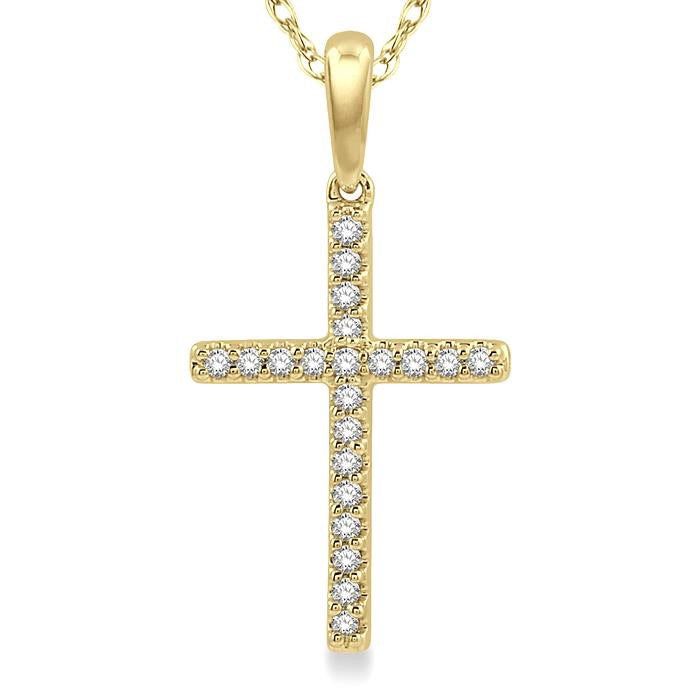 Lustre Aurora Cross Petite Diamond Fashion Pendant