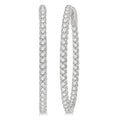 1 1/2 Ctw Round Cut Diamond Inside-Out Oval Hoop Earrings in 18K White Gold