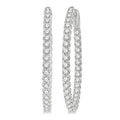 2 Ctw Round Cut Diamond Inside-Out Oval Hoop Earrings in 18K White Gold