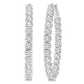 5 Ctw Round Cut Diamond Inside-Out Oval Hoop Earrings in 18K White Gold
