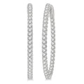 1 1/2 Ctw Inside-Out Round Cut Diamond Oval Shape Hoop Earrings in 14K White Gold
